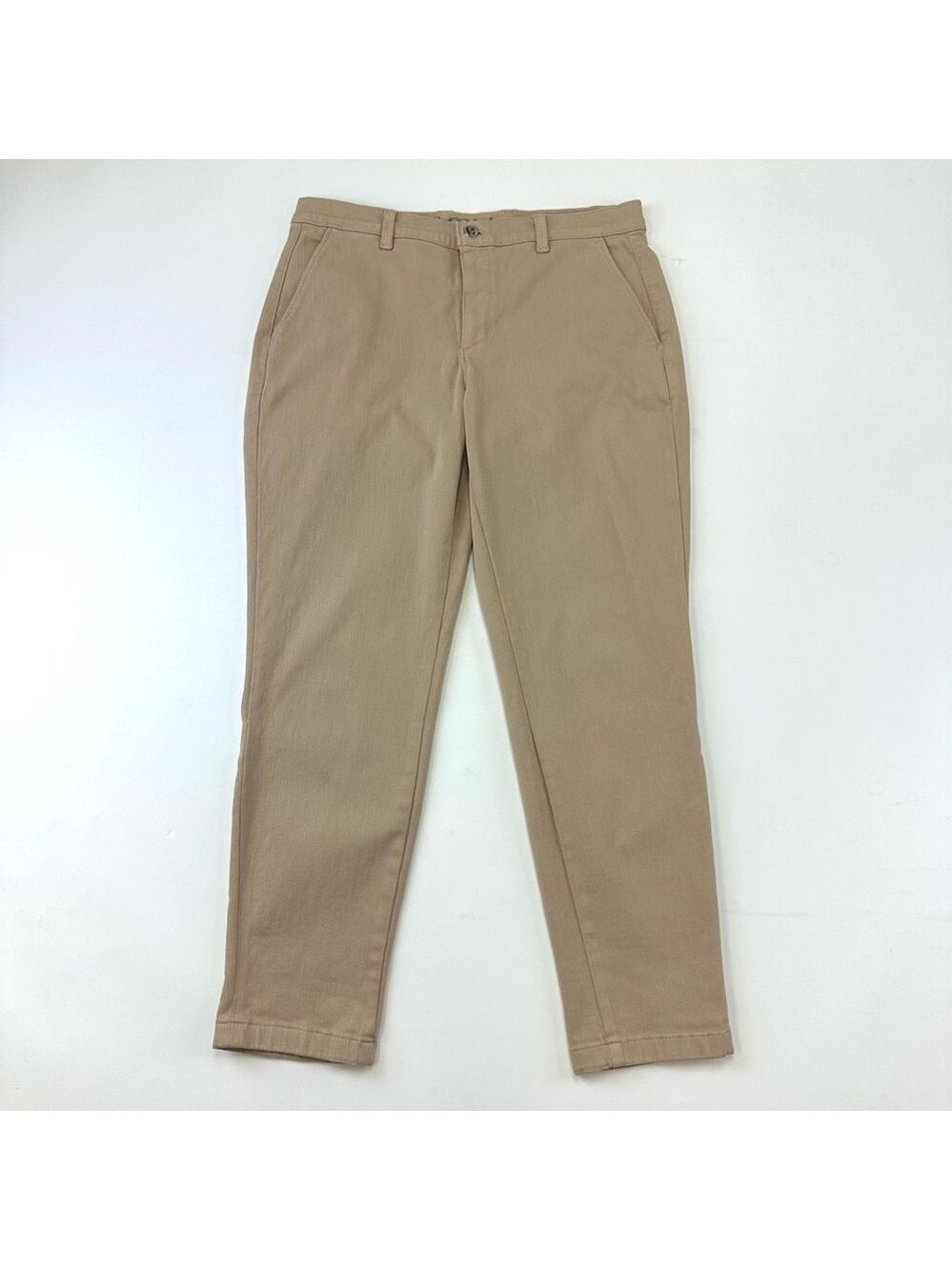 Second Yoga beige womens pants stretch cotton Size 30 pockets casual neutral